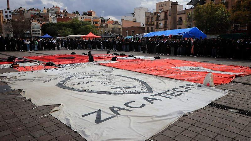 Protesta Normalistas de San Marcos, Loreto, Zacatecas